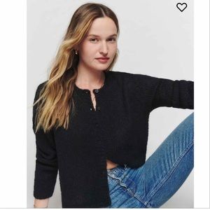NWT Reformation cropped Alpaca sweater in black